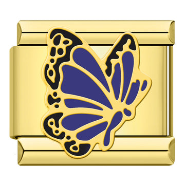 Blue Butterfly v1 Italian Gold Charm