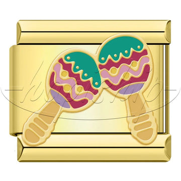 Maracas Italian Gold Charm