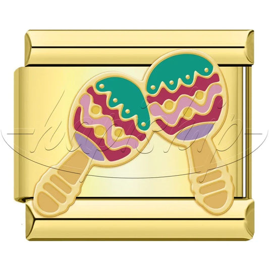 Maracas Italian Gold Charm