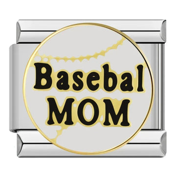 Basebal Mom Italian Silver Charm