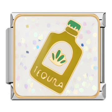 Tequila Bottle Italian Silver Charm