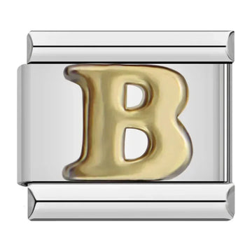 Alphabet Letter B Italian Silver Charm