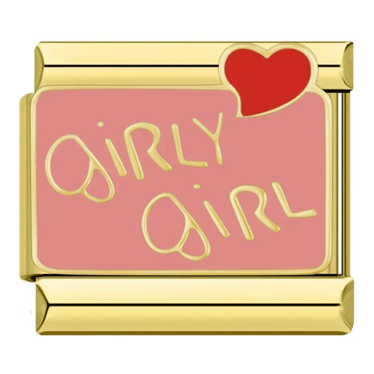 Girly Girl Italian Silver Charm