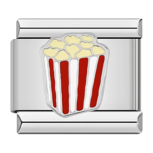 Popcorn Italian Silver Charm