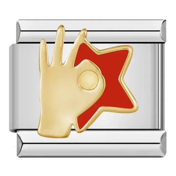 Ok And Star Italian Silver Charm