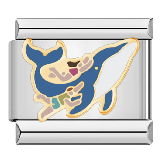 Blue Whale Italian Silver Charm