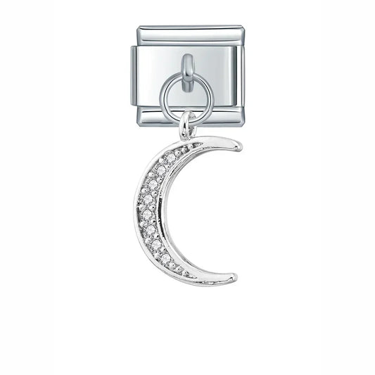 Moon Italian Dangle Silver Charm