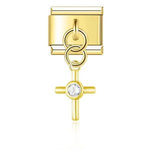 Cross v1 Gold Dangle Charm