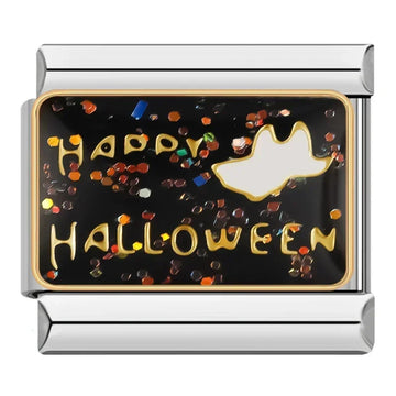 Happy Halloween Italian Silver Charm