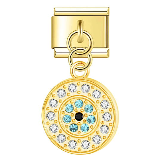 Evil Eye v26 Italian Dangle Gold Charm