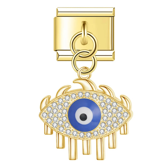 Evil Eye v14 Italian Dangle Gold Charm