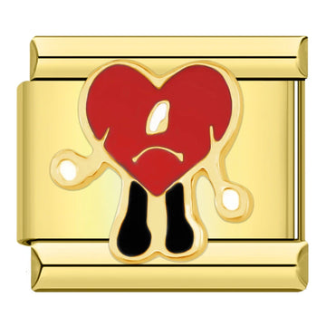 Sad Heart Italian Gold Charm
