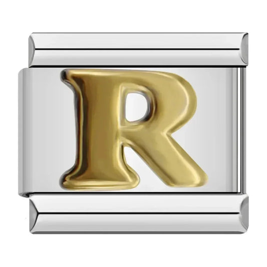 Alphabet Letter R Italian Silver Charm