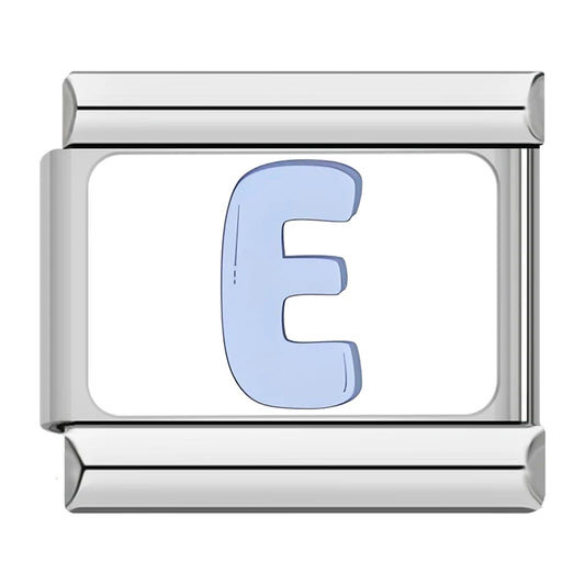 E Italian Silver Charm
