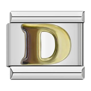 Alphabet Letter D Italian Silver Charm