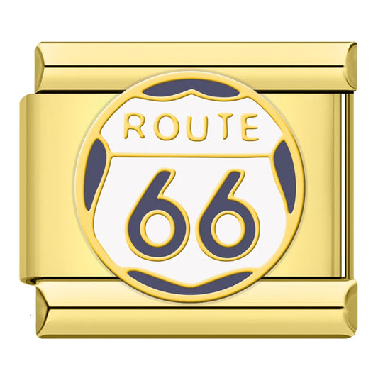 Route 66 Italian Gold Charm