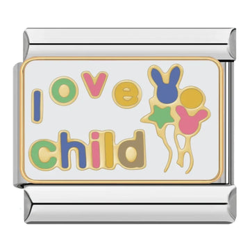 I Love Child Italian Silver Charm