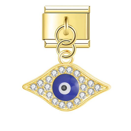 Evil Eye v5 Italian Dangle Gold Charm