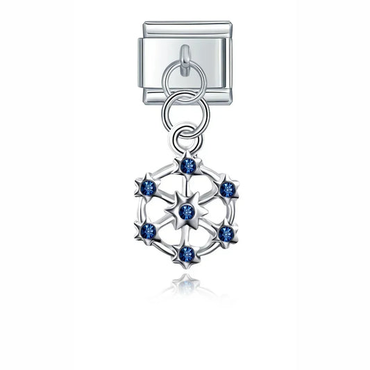Snowflake Italian Dangle Silver Charm