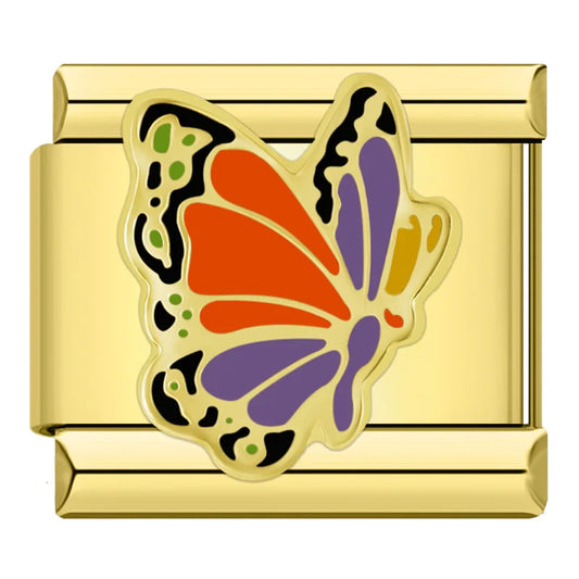 Colorful Butterfly v2 Italian Gold Charm