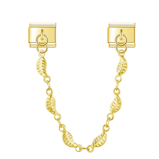 Leaf Chain Italian Dangle Gold Charm