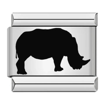 Rhino Italian Silver Charm