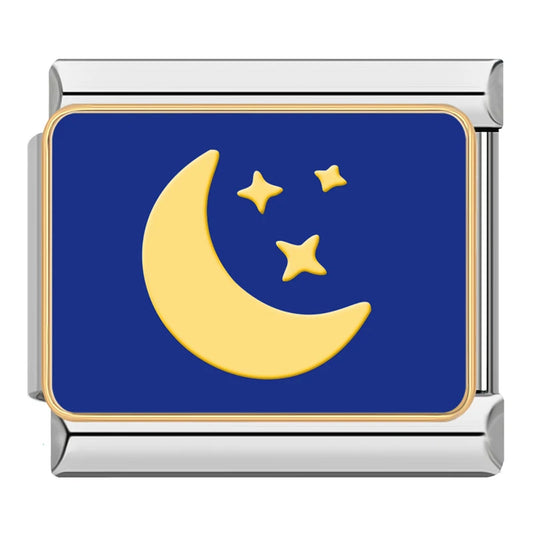 Moon Gold Italian Silver Charm