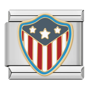 American Shield Italian Silver Charm