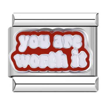 You Are Worth It Italian Silver Charm
