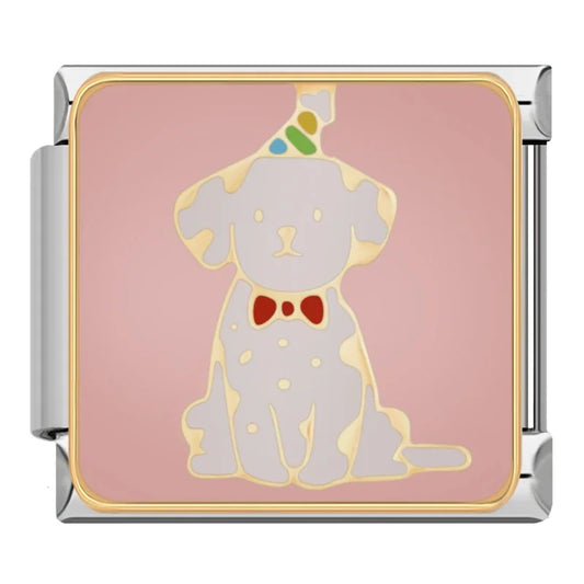 Snow White Dog Italian Silver Charm