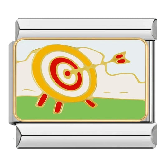 Archery Target Italian Silver Charm