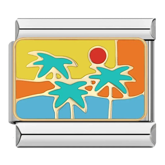 Beach Italian Silver charm