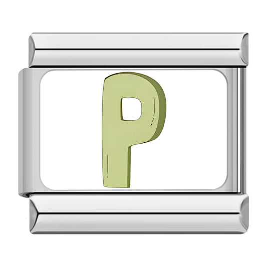 P Italian Silver Charm