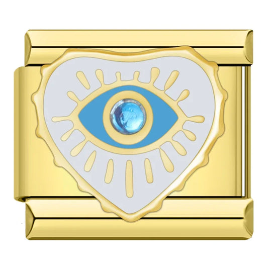 Heart Eye Italian Gold Charm