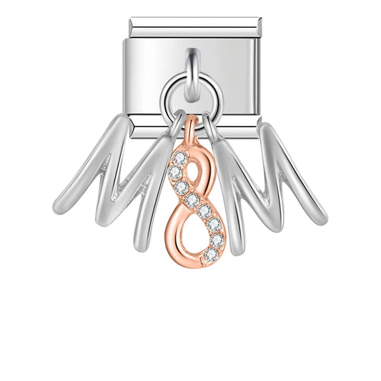 Mom Infinity Dangle Italian Silver Charm