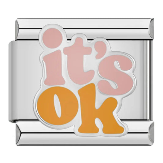 It's Ok Italian Silver Charm