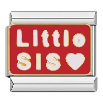 Little Sis Heart Italian Silver Charm