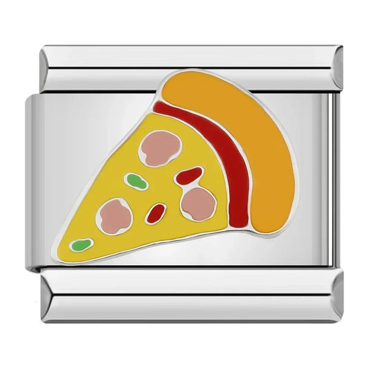 Slice Pizza Italian Silver Charm