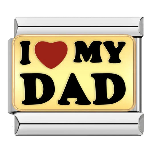 I Love My Dad Italian Silver Charm