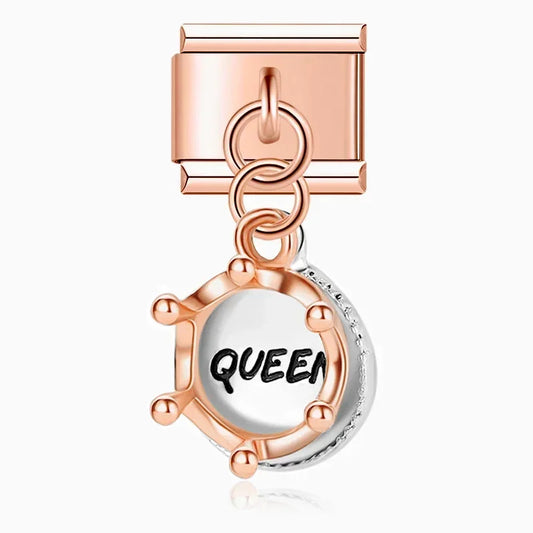 Queen Italian Dangle Silver Charm