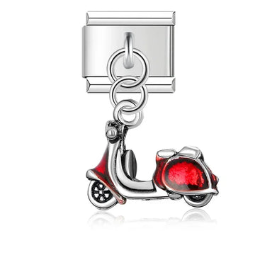 Vespa Motorbike Italian Dangle Silver Charm