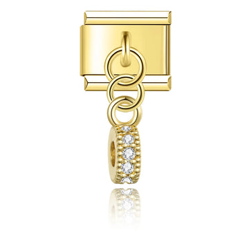 Ring Italian Dangle Gold Charm