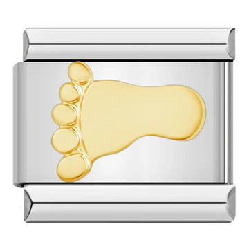 Gold Footprint Italian Silve Charm