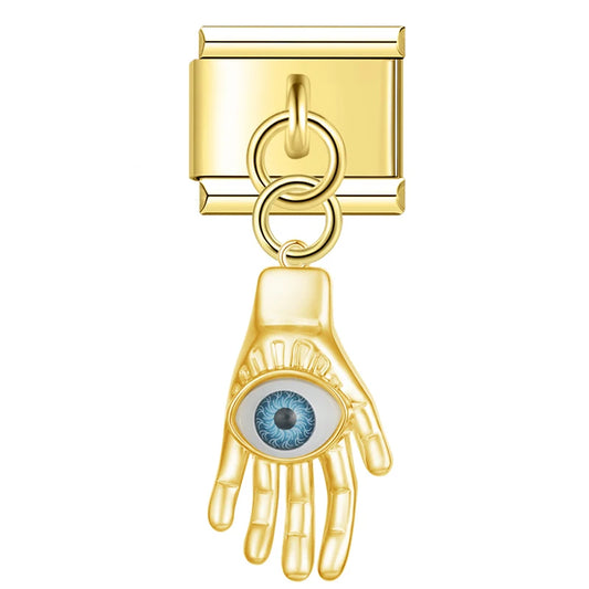 Evil Eye v20 Italian Dangle Gold Charm