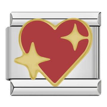 Red Heart Italian Silver Charm