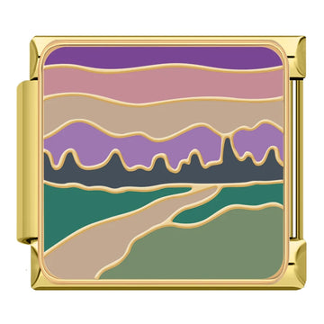 Purple Sky Hill Italian Gold Charm