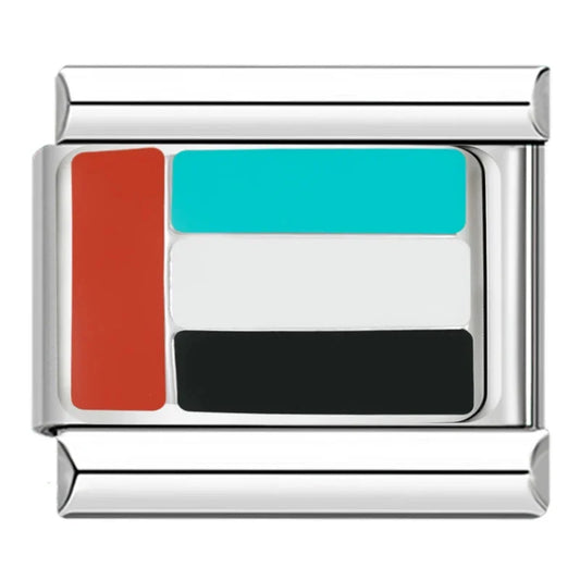 UAE Country Flag Italian Silver Charm