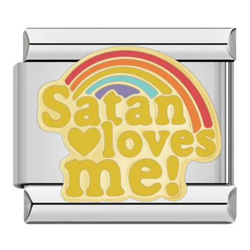 Satan Loves Me! Italian Silver Charm