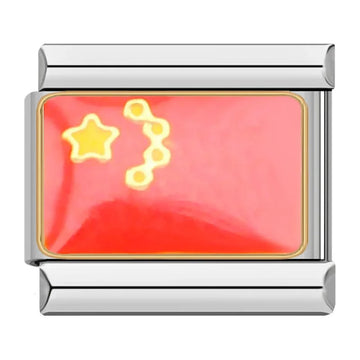 China Country Flag Italian Silver Charm