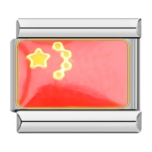 China Country Flag Italian Silver Charm